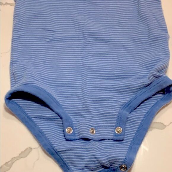 Carter’s | Boys Blue Striped Long Sleeve Onesie Tan CORDUROY Casual Pants - Picture 4 of 6